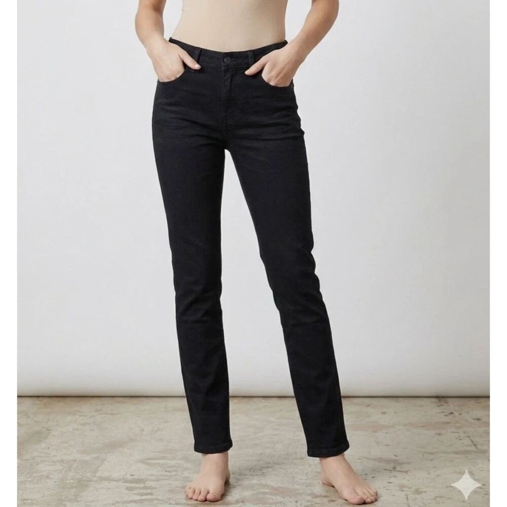 RAG AND BONE Jeans Sz 25 Black High Rise Skinny Denim Dark Wash Casual W1513K520